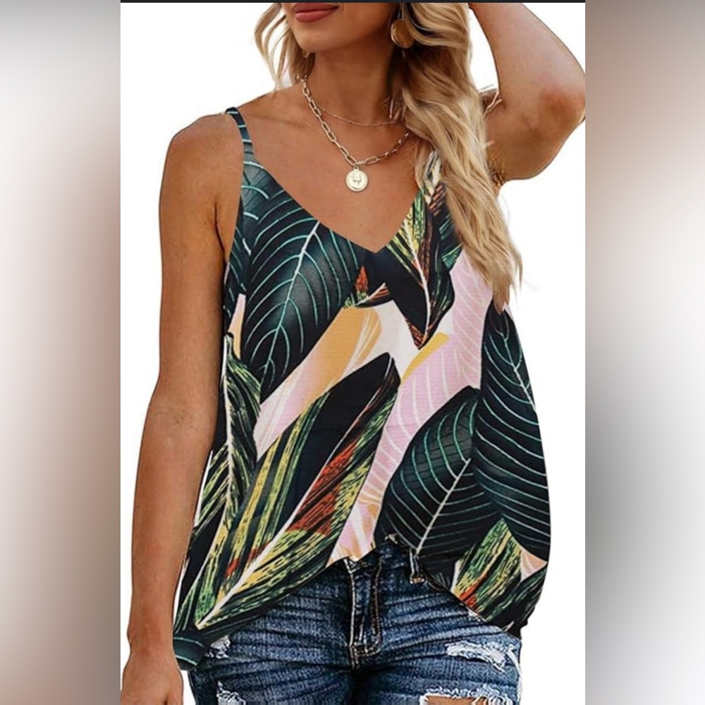 Tropical Leaf Print Camisole